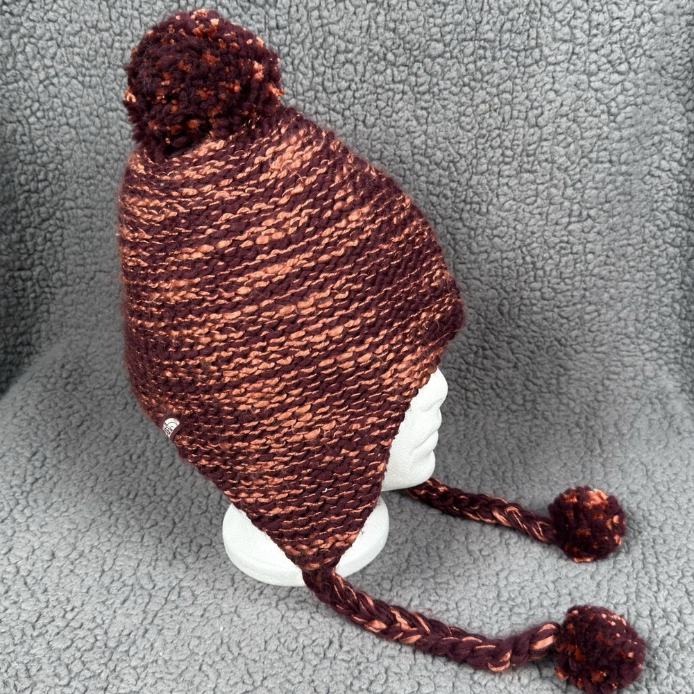 The North Face Beanie HatKnit Fleece Lined Pom Tassel Stocking Cap Winter Torque